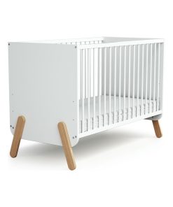 At4 - Lit Bébé 60x120 Pirate Blanc Et Hêtre - Marron clair