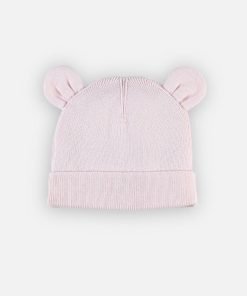 Bonnet en tricot, - Rose