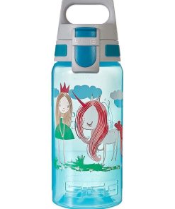 Gourde pour enfant en plastique, Princesse Licorne, 0,5L - Bleu