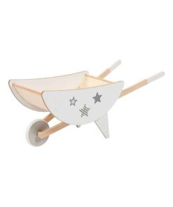 Brouette en bois blanche et étoiles grises pour enfant de Goki - Bleu