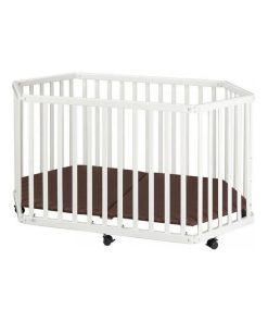 Parc Bébé Pliant En Hetre Massif Blanc 84 X 143 X 75 Cm - Multicolore