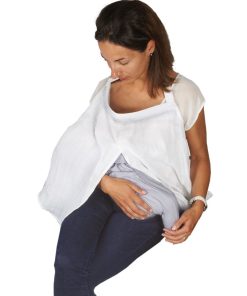 Voile d'allaitement en coton 'Tinéo' - blanc