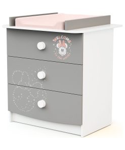 AT4 - Commode à langer DS Letters Minnie Gris - Gris
