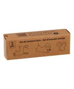 3 Tampons en bois - Animaux de la forêt - N/A