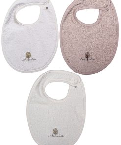 Eveil Et Nature Lot De 3 Bavoirs Eponge Coton Bio - Multicolore