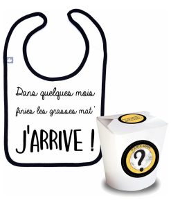 Pochette surprise annonce de grossesse - J'arrive ! - Blanc