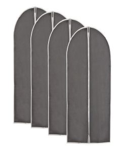 Lot De 4 Housses En Intissé Pour Vêtements Longs - gris anthracite