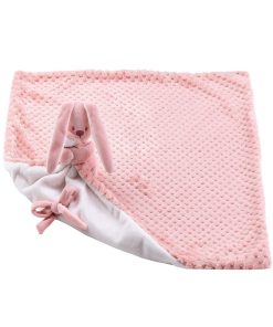 Doudou plat attache sucette Lapidou Pineapple rose et blanc - Rose