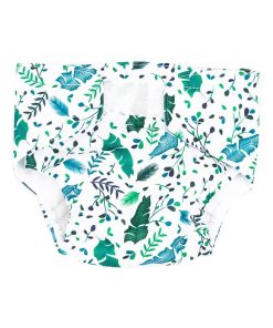 Couche lavable - Feuilles fond blanc - Blanc