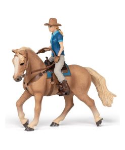 Figurine cheval western et sa cavalière - N/A