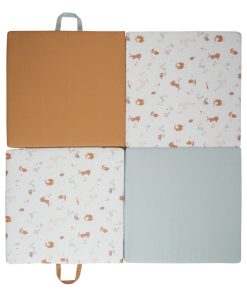 Tinéo - Tapis d'éveil Little Farmer - 120x120x4cm - Bleu Marron Blanc