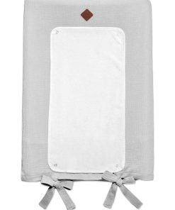Housse de matelas à langer en gaze de coton, Jeanne - Gris