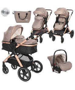Poussette combinée trio 3 en 1 - siège auto 0m – nacelle - 0-22kg – Viola – beige - Beige