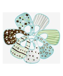 Lot de 7 bavoirs bébé Kinousses - Bleu