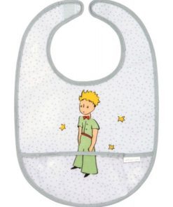 Bavoir à velcro plastifié Le Petit Prince - Blanc