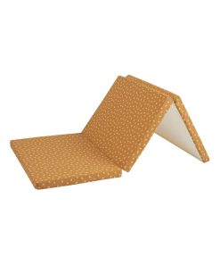 Candide - Matelas bébé pliant 3 parties 60x120cm camel fleuri - Marron caramel
