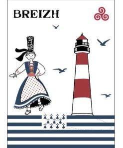 Lot de 2 torchons 50 x 70 cm Bigouden breizh bretagne - Multicolore