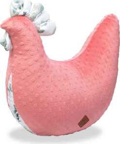 Coussin d'allaitement Poule, Eucalyptus - Orange corail