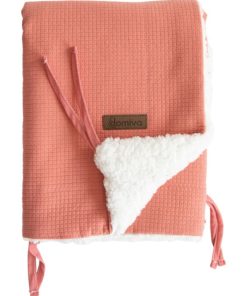 Couverture fluffy terracotta (75 x 100 cm) - Orange corail