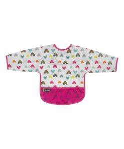 Bavoir Manches longues 6-12 mois Hearts - Rose