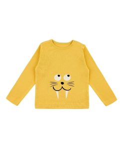 T-Shirt Bébé Bio à Manches Longues Morse - Jaune