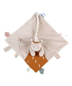 Doudou Plat Attache Sucette Tiga La Girafe Tso - Jaune