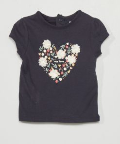 T-shirt à manches courtes avec imprimé - Bleu