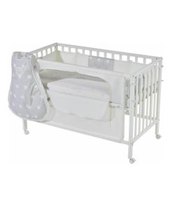 ROBA Lit cododo "safe asleep®" 60 x 120 cm – incl. équipement "Sterne grau" - Blanc