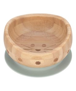 Bol ventousé en Bambou Chat - Beige