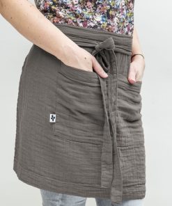 Tablier Gaze de coton Collection Gaia - Gris chiné