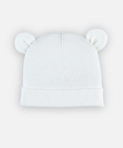 Bonnet en tricot, - Blanc