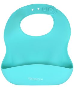 Bavoir bébé en silicone - Bleu turquoise