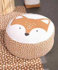 Pouf imprimé 'renard' - Ocre