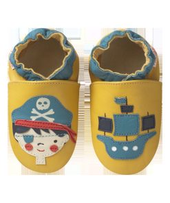 Chaussons Bébé Cuir Souple Jack Le Pirate - Jaune