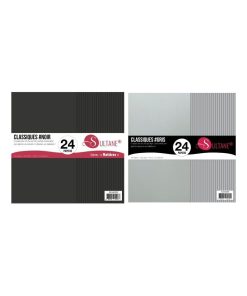 48 papiers Scrapbooking Gris + Noir - 300g/ m² - N/A