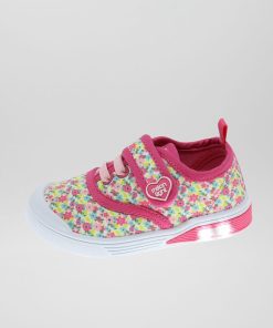 Baskets en toile 'fleuries' - fuchsia
