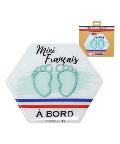Adhésif / Autocollant bébé à bord - Français(e) à bord - Bleu