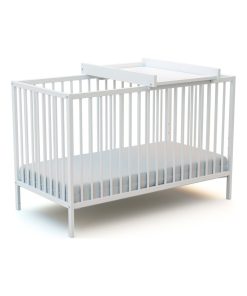 WEBABY - Duo Lit Bébé et Plan à Langer Blanc - Blanc