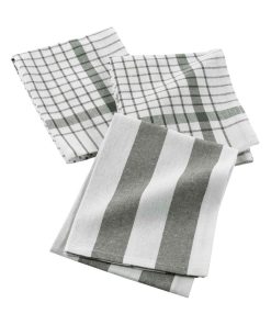 3 Serviettes Torchons Utillo - Kaki