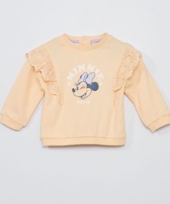Sweat à volants brodés 'Minnie' - Orange