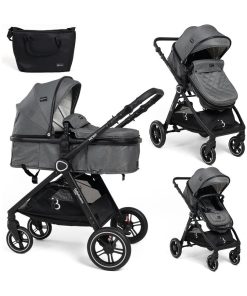 Bebelissimo - Poussette transformable - combinée - convertible - 2 en 1 -0-22kg - Nicea - gris - Gris