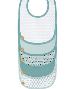 Lot de 5 bavoirs en éponge imperméable 3-18 mois Chien - Vert