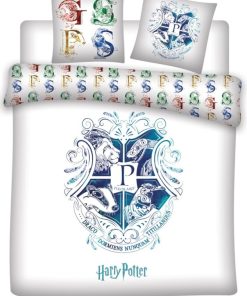 Parure de Lit Enfant double Blason Poudlard - Blanc