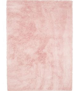 Tapis shaggy 60x110 SG CHIC Rose fait main Certification care and Fair idéal pour l'entrée - Rose