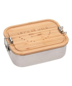 Boîte à goûter en inox et bambou Adventure - Multicolore