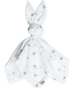Doudou plat Lapin personnalisable, Bleuet - Multicolore