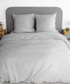 Parure de lit unie ultra douce - 2 personnes - Gris