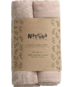 Pack 2 langes en coton bio rose poudré - Rose