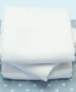 Lot de 3 langes en coton bio blanc (60 x 60 cm) - Blanc