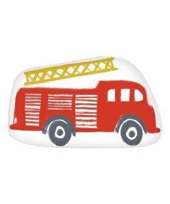 Future Home - Coussin coton blanc avec camion de pompiers 44x27cm - Blanc